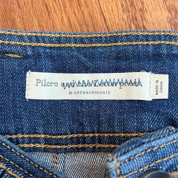 Anthropologie Pilcro Boho 90s Straight Leg High Waist Tie Front Jeans - Picture 6 of 13